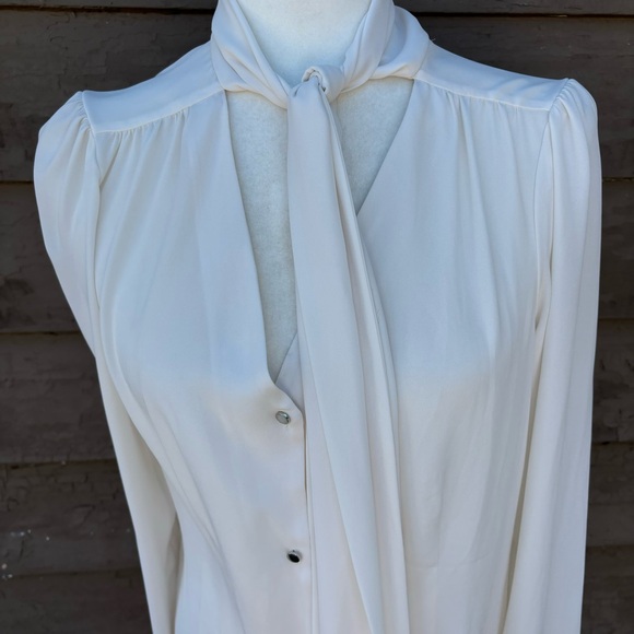 WHBM cream blouse with bow - Picture 5 of 8